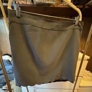 Loft Grey Scalloped Work Skirt